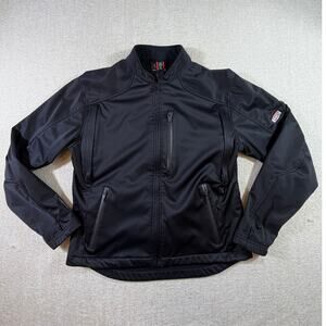 TPG First Gear Men Large Black Full Zip Long Sleeve Performance Jacket Coat Gear